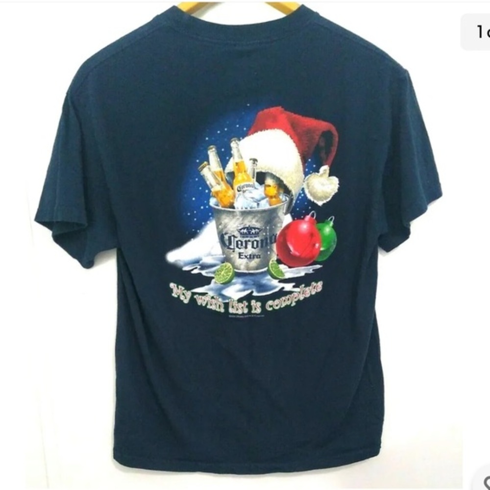 Men's Corona Extra Beer T Shirt 2004 Y2K Back Graphic Christmas My Wish x Large